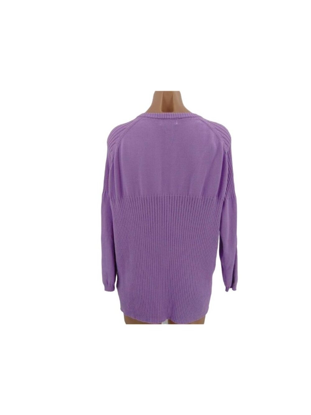 Cracked Wheat Women's Purple Ribbed V Neck Sweater XXL Cotton Golf Pickleball - Picture 12 of 14